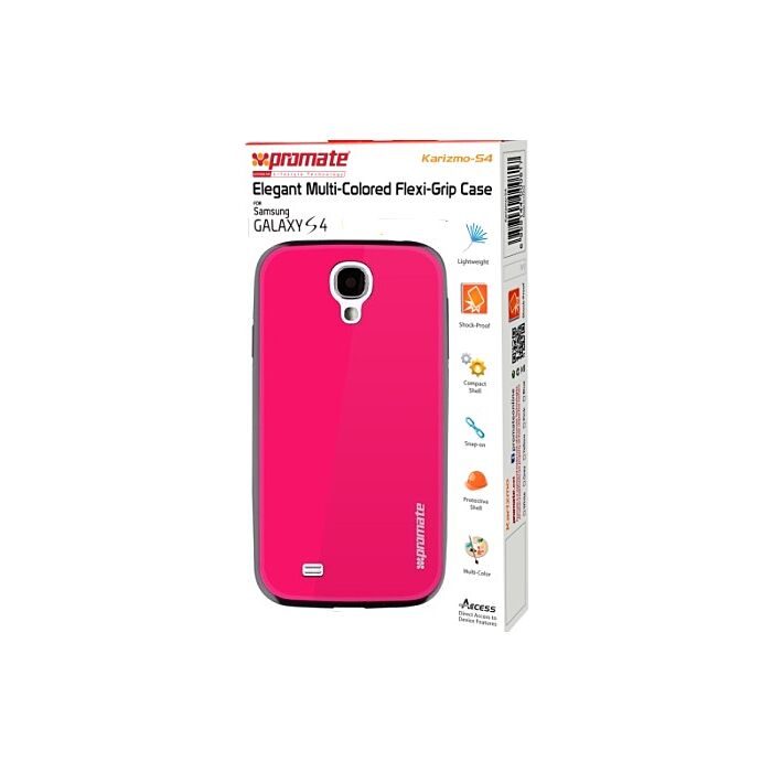 Promate Karizmo-S4 Elegant Flexi-Grip Case for Samsung Galaxy S4-Pink Retail Box 1 Year Warranty