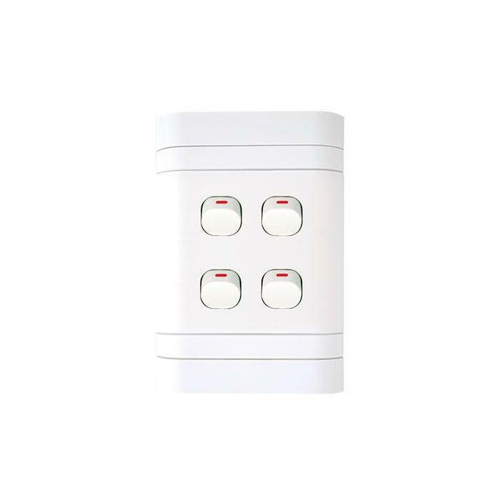 Lesco Flush Cover with 4 Lever 1 Way Switch - Voltage: 220-240V
