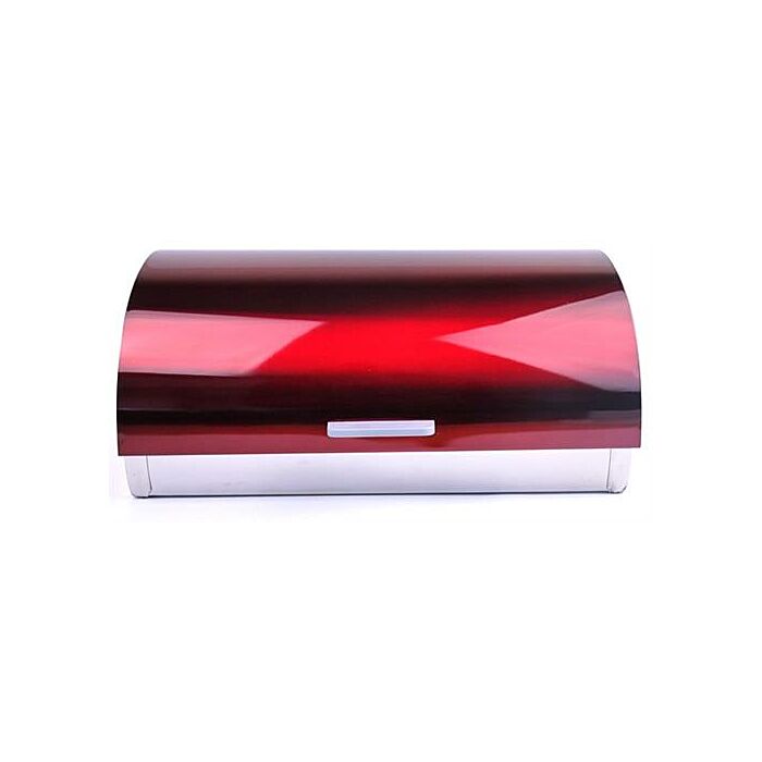 Totally Stainless Steel Bread Bin - Elegant Design Red Painted Finish
