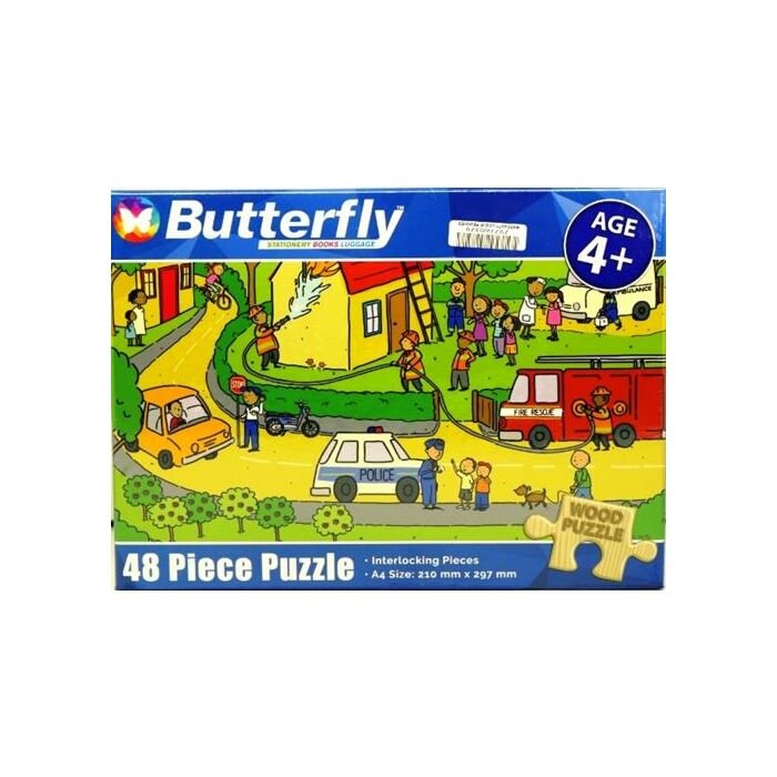 Butterfly 48 Piece A4 Wooden Puzzle People Who Help Us-Interlocking Pieces 210 x 297mm