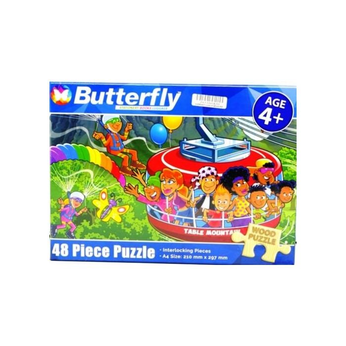 Butterfly 48 Piece A4 Wooden Puzzle Table Mountain-Interlocking Pieces 210 x 297mm