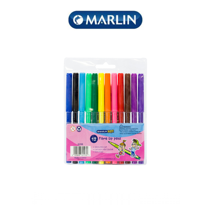 Marlin Kids Fibre Tip Koki pens (Pack of 12)