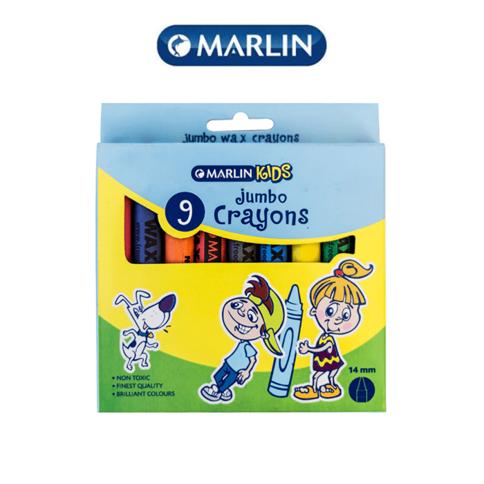 Marlin Kids Jumbo Wax Crayons 14mm ( Pack of 9 )
