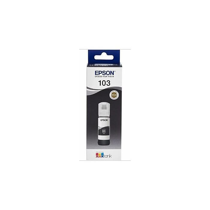 Epson 103 EcoTank Ink Bottle - Black Ink for Printer Refill - 65ml, Retail Box , No Warranty