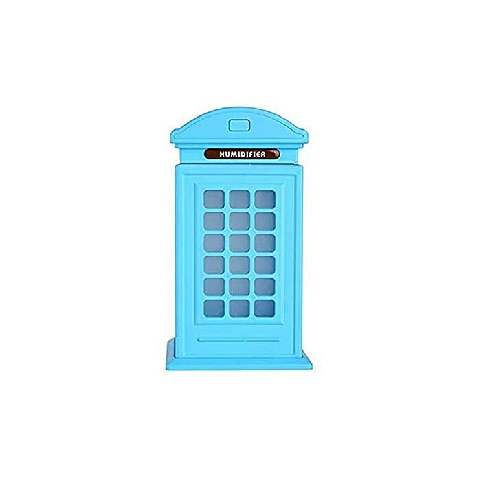 Casey Telephone Booth Shaped Multifunctional Portable 300ml USB Humidifier Air Purifier Mist Maker with LED light For Home Office and Car-Blue Retail Box No warranty