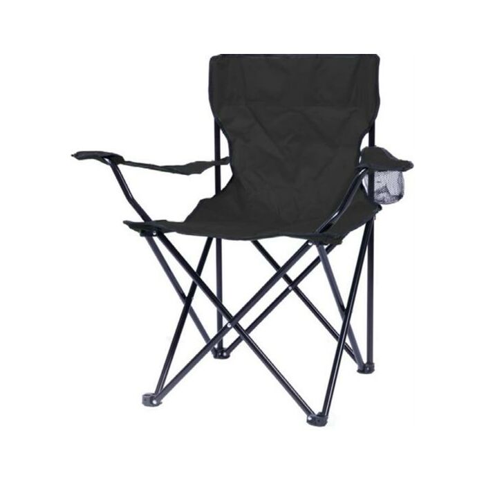 Totally Camping Chair Black - Strong And Durable Steel Frame Construction