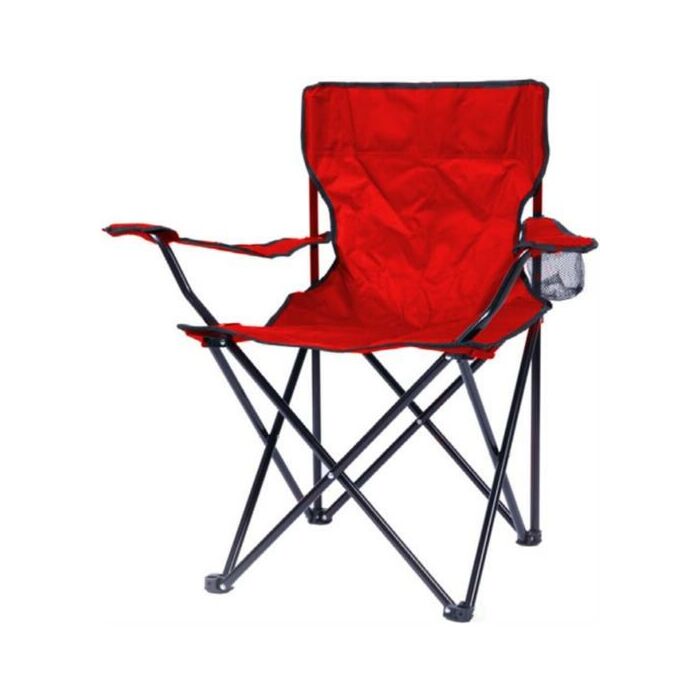Totally Camping Chair Red -Strong And Durable Steel Frame Construction