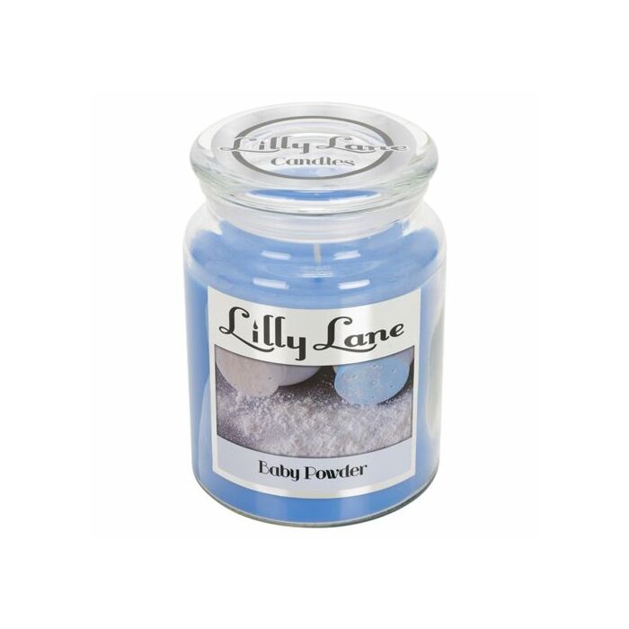 Lilly Lane Baby Powder Scented Candle Large Lidded Mason Glass Jar