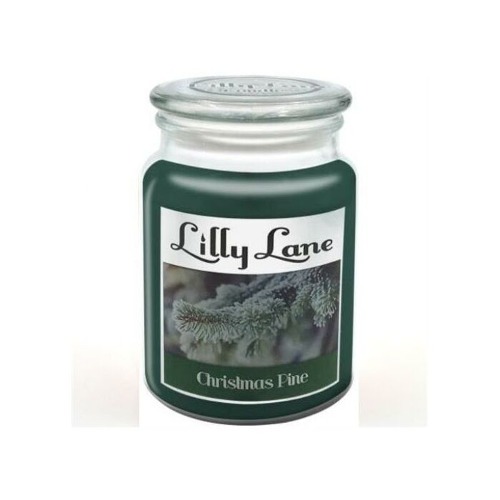Lilly Lane Christmas Pine Scented Candle Large Lidded Mason Glass Jar