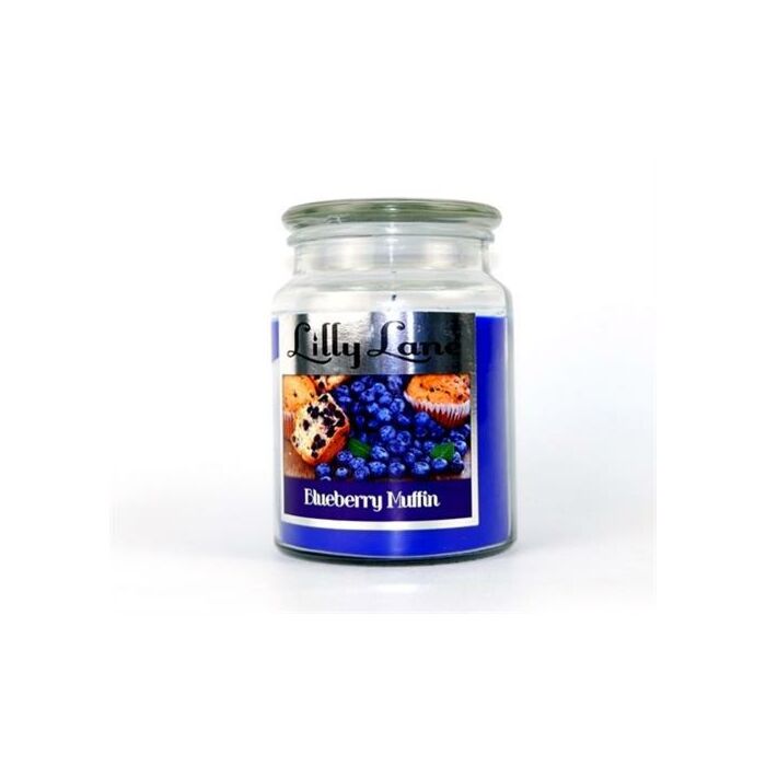 Lilly Lane Blueberry Muffin Scented Candle Large Lidded Mason Glass Jar