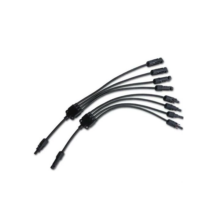 Solarwize MC4 Y Connector 4 Way To 1 Way Solar Panel Combiner Cable Set - 4 mm Diameter Contact Pin