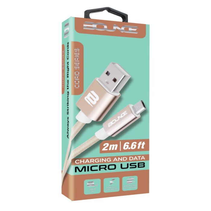 Bounce Cord Series Micro USB Cable Braided 2-Meter - Champagne Gold