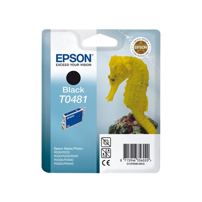 Epson Ink T0481 Black Seahorse Stylus Photo R200 / R220 / R300 / R320 / R340 / RX500 / RX600 / RX620 / RX640