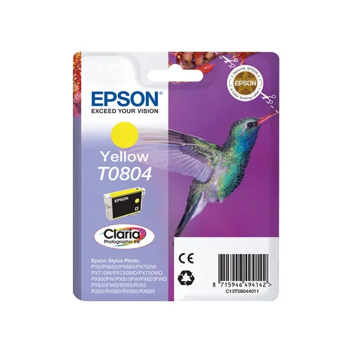 Epson - Ink - T0804 - Yellow - Hummingbird - Stylus Px720Wd / Px820Fwd / P50 / Px660