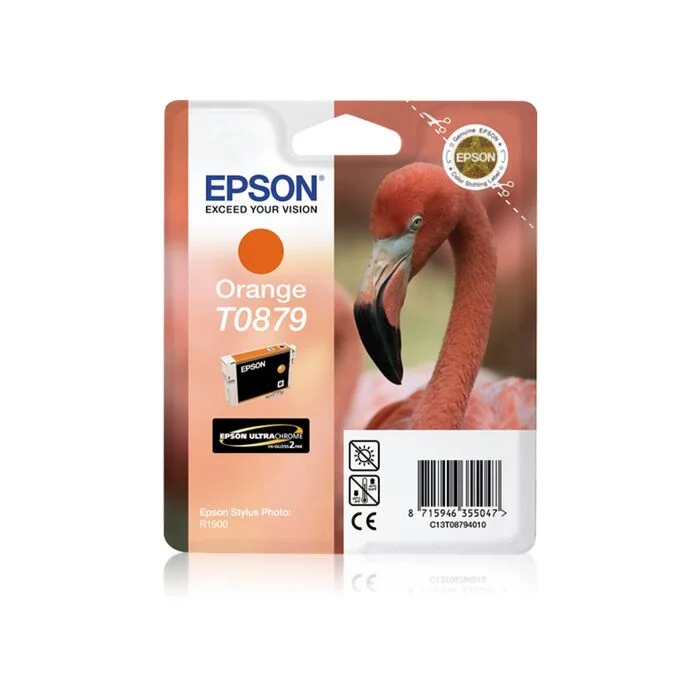 Epson - Ink - T0879 - Orange - Flamingo - Retail Pack - Stylus Photo R1900