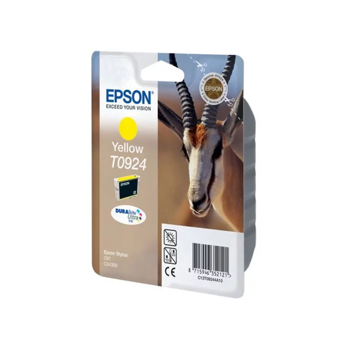 Epson - Ink - T0924 - Yellow - Springbok - Stylus C91 / T26 / T27 / Tx106 / Tx109 / Tx117 / Tx119 / Cx4300 - (Replaced C13T09244A10)