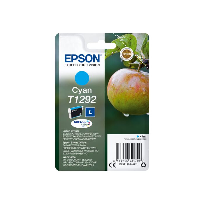 EPSON INK T1292 Cyan Apple Stylus SX425W / SX525WD / BX305F / BX320FW / BX625FWD
