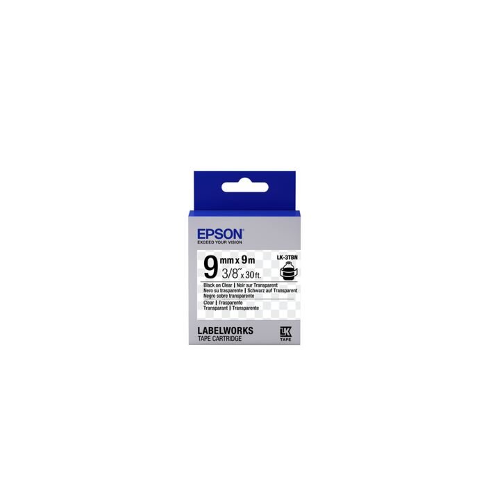 Epson Label Cartridge Transparent LK-3TBN Clear Black/Clear 9mm (9m)