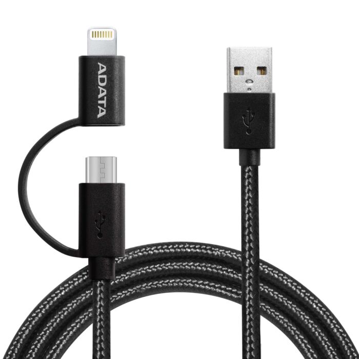 Adata 2m Micro USB/Lightning 2.0 Cable Black