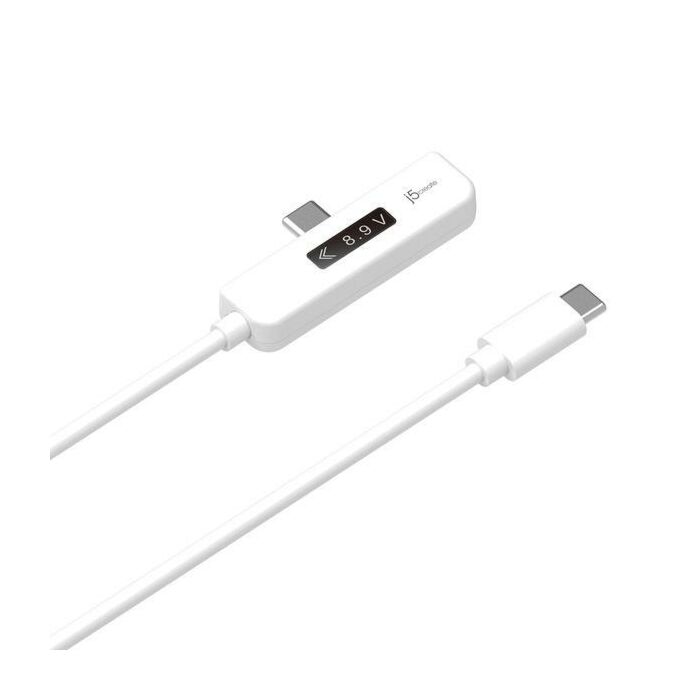J5create JUCP15 USB-C? Dynamic Power Meter Charging Cable White
