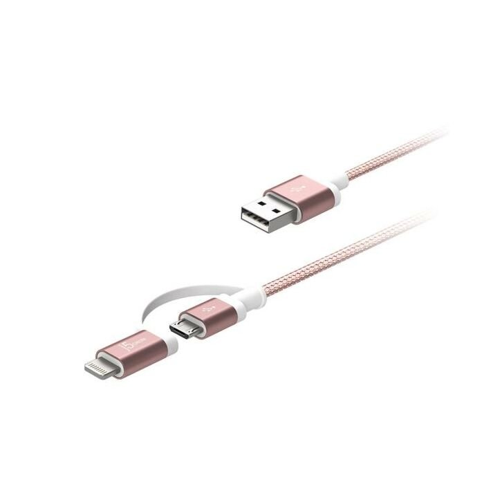 J5create JML11 2-in-1 Charging Sync Cable Rose Gold