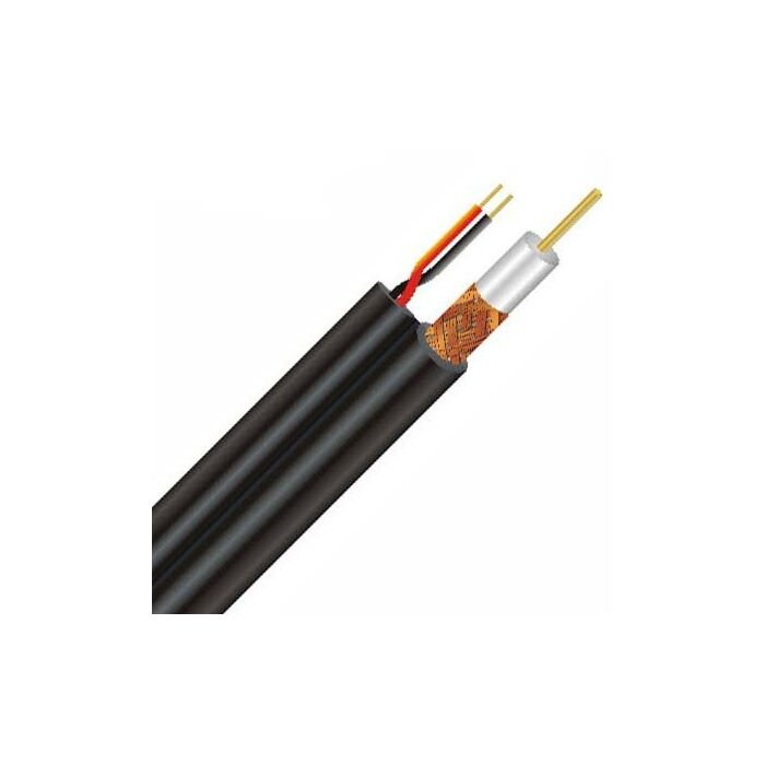 Securnix Siamese Copper Coated Aluminium Coax cable RG59 and Power Cable 100m-Black