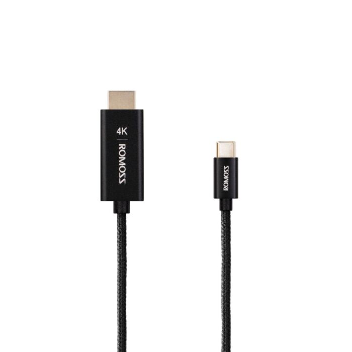 Romoss Type C to HDMI Cable - 2M - Nylon Black 4K