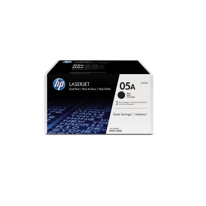 HP 05A Laserjet P2035/P2055 Black Print Cartridge - Dual Pack