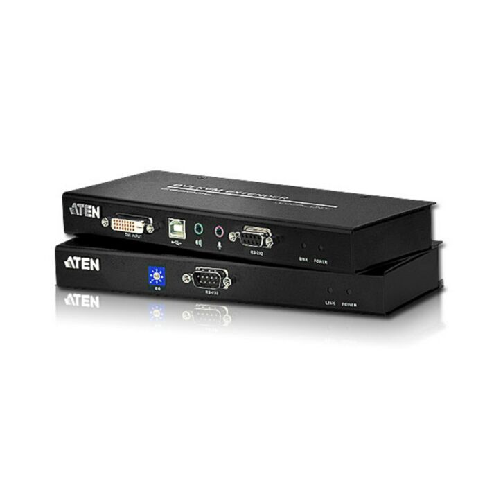 Aten USB DVI Single Link Console Extender with Audio/Serial Support up to 200 ft TAA Compliant / Audio Cat 5 KVM Extender/W/(US/