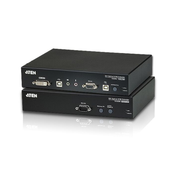 Aten USB DVI Single Link Optical Console Extender w/ audio up to 1950 ft. (600m)/W/(US/EU/OUT) ADP. ATEN