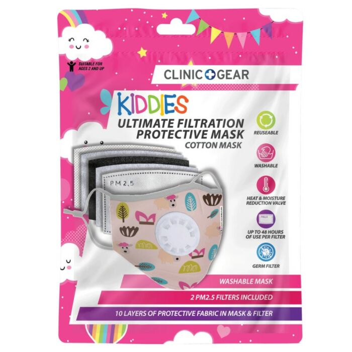 Clinic Gear Kids Washable Protective Mask with filter -Girls
