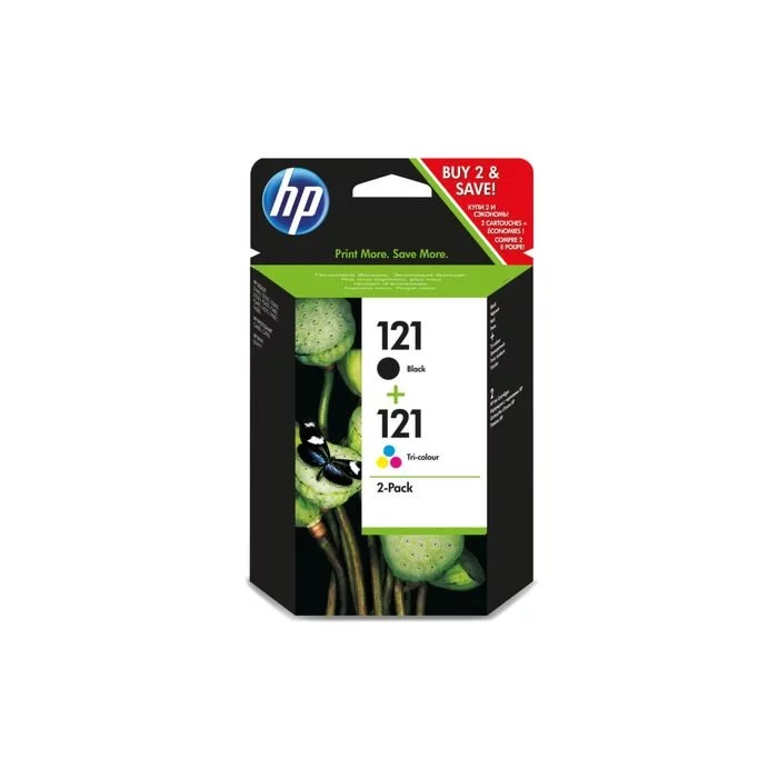 HP 121 Combo-Pack Black/Tri-Color Ink Cartridges - Officejet D2563 D1560