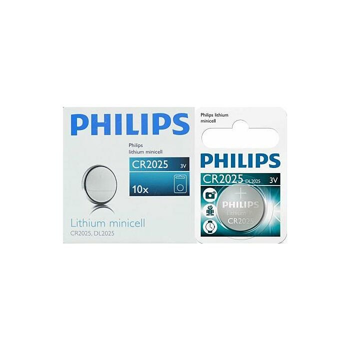 Philips Minicells Battery CR2025 Lithium-Sold as Box of 10