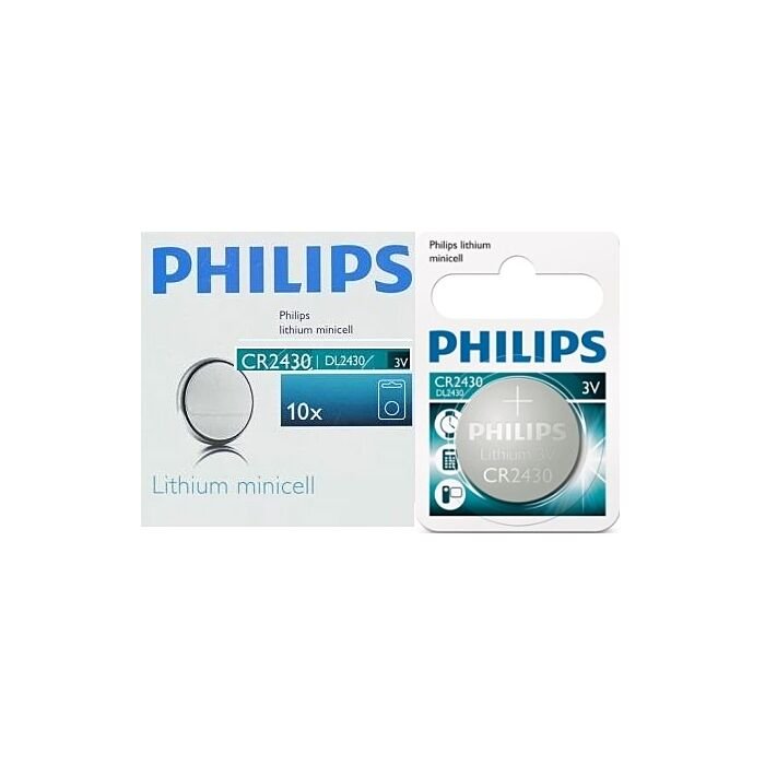 Philips Minicells Battery CR2430 Lithium-Sold as Box of 10