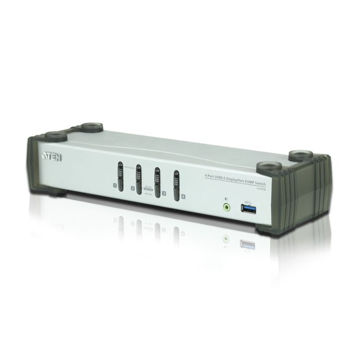 Aten 4-port USB 3.0 DisplayPort Audio KVMP Switch support up to 3840x2160@30Hz W/(US/EU/OUT) CORD ATEN