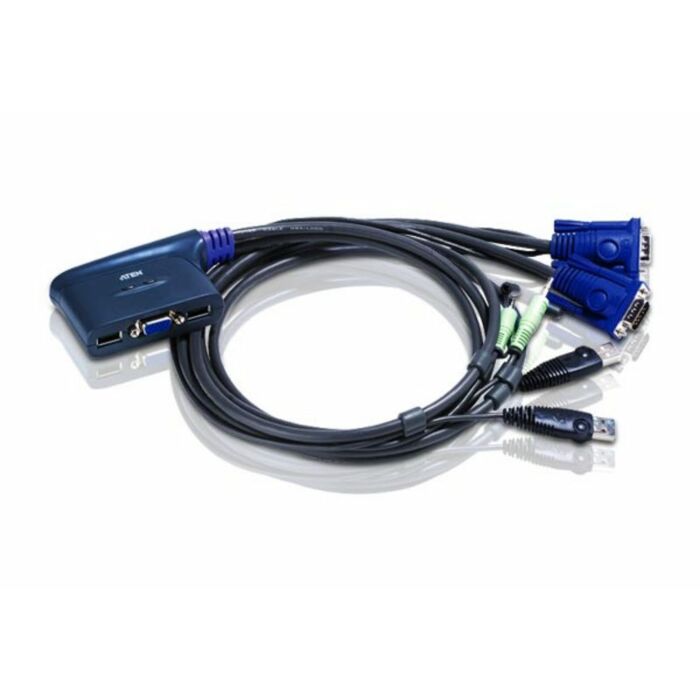 Aten 2-Port USB VGA Cable-Built-in KVM W/ 1.8M CABLE