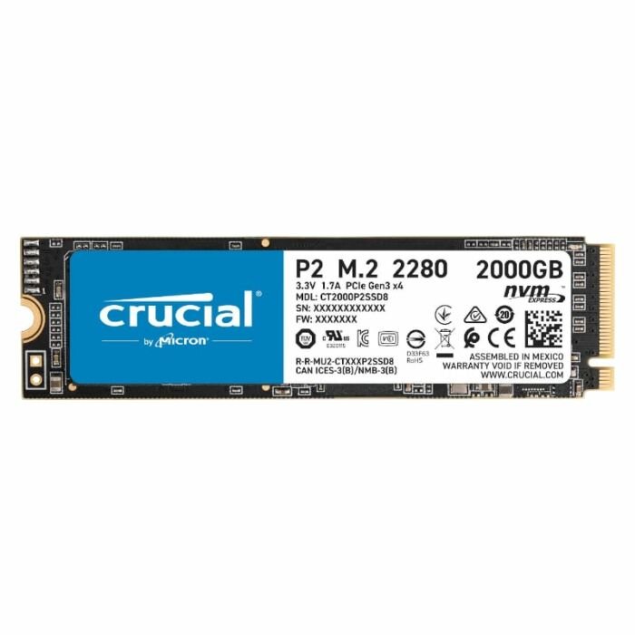 Crucial P2 2TB 3D PCIE NVME M.2 SSD