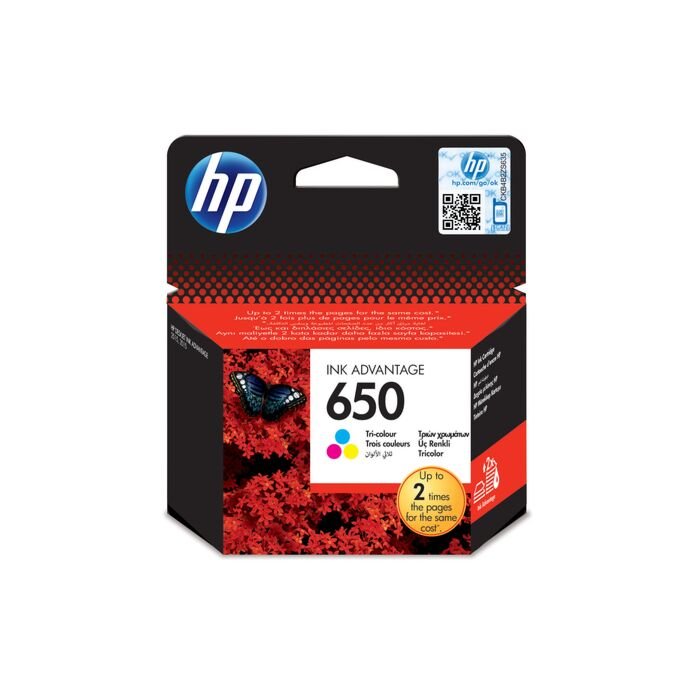 HP 650 Tri-Color Ink Cartridge Blister Pack - New