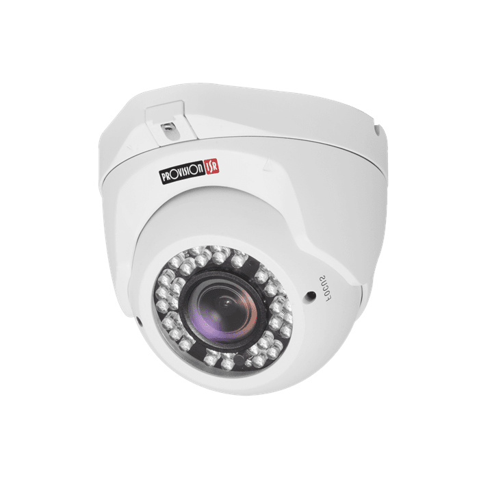 Provision ISR 2MP 4 in 1 Dome 20m IR (2 LED Array) 1080P AHD or 960H Analogue 1/3 inch 2MP Sensor 2.8mm Mega-Pixel Fixed Lens
