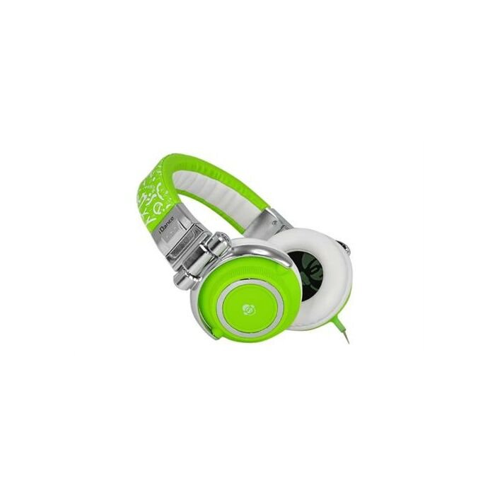 iDance Disco-610 Over-Ear Stereo DJ Headphones - Green and White