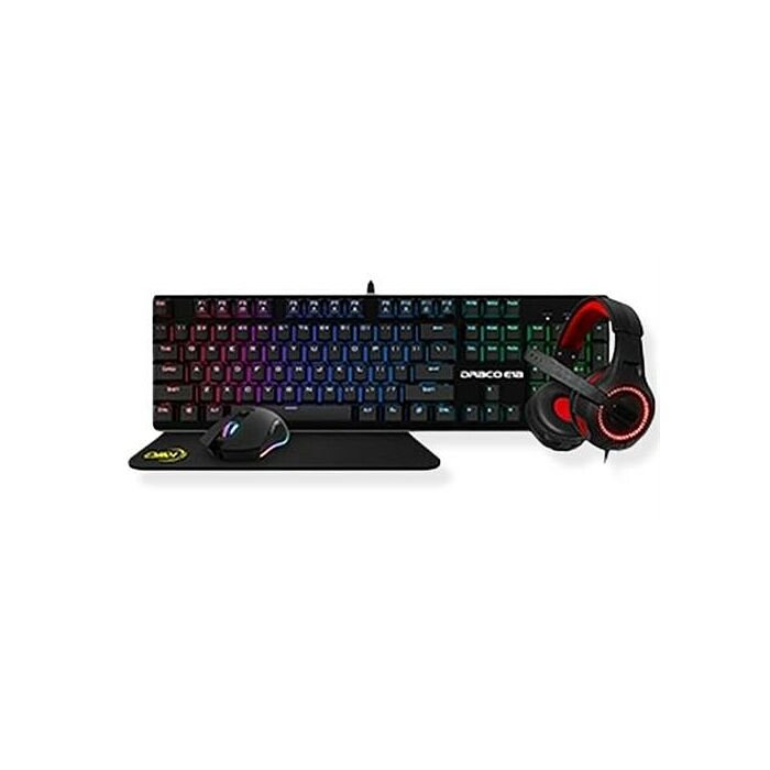 KWG Draco E1A 4 in 1 RGB Multi Colour Backlit Gaming Combo Set