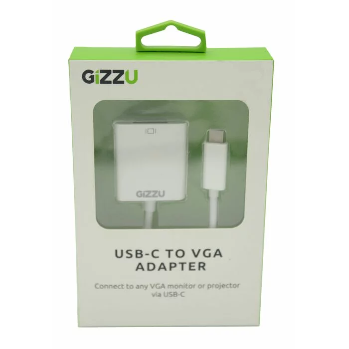GIZZU USB-C to VGA Adapter - White