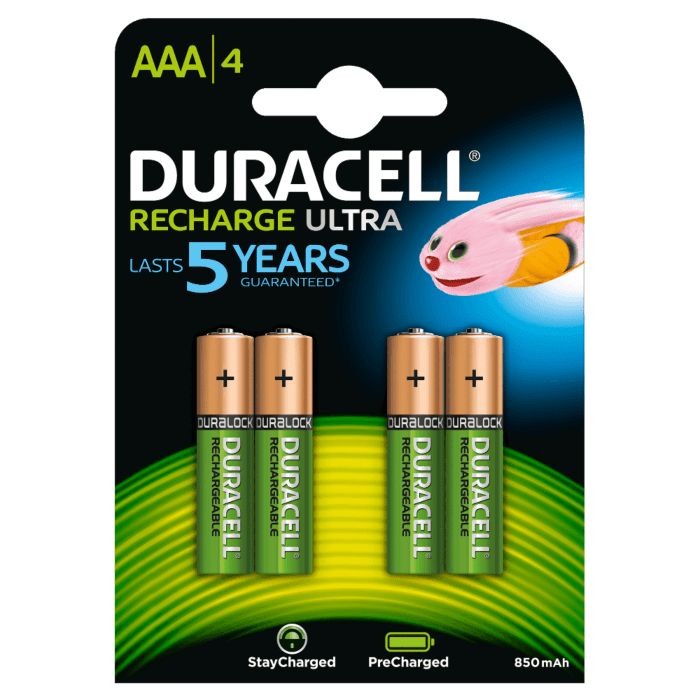 Duracell Rechargable AAA Blister Pack 4