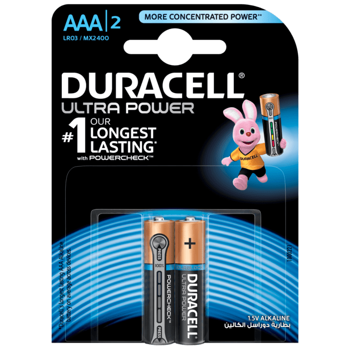 Duracell Ultra AAA Blister Pack 2