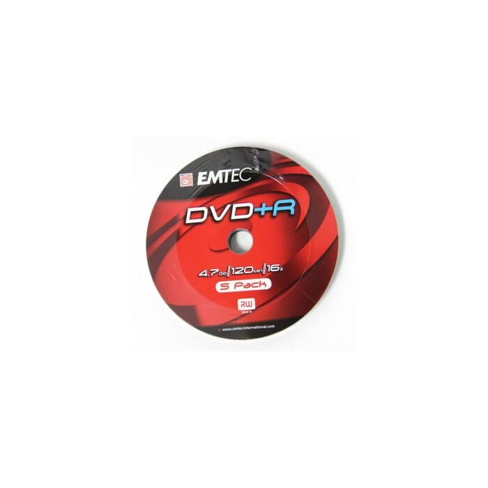 Emtec DVD+R 16X Speed 5pk Non-Printable