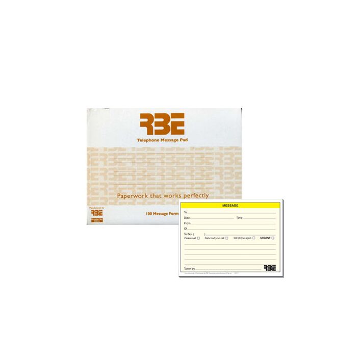 RBE Telephone Message Pads 100 sheets/pads - 5 Pack