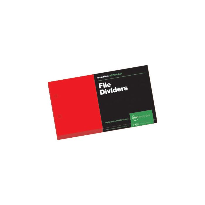 RBE Bright File Dividers Red 50's