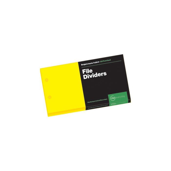 RBE Bright File Dividers Lemon Yellow 50's