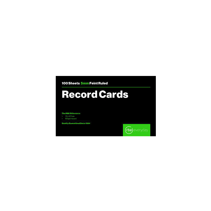 RBE Record Cards 76x127 (100)