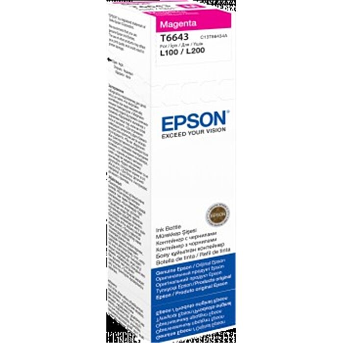 Epson Ink Bottles Magenta 70ml EcoTank L565/ L550/ L486/ L455/ L386/ L382/ L365/ L355/ L355/ L310/ L3070 6500 pages